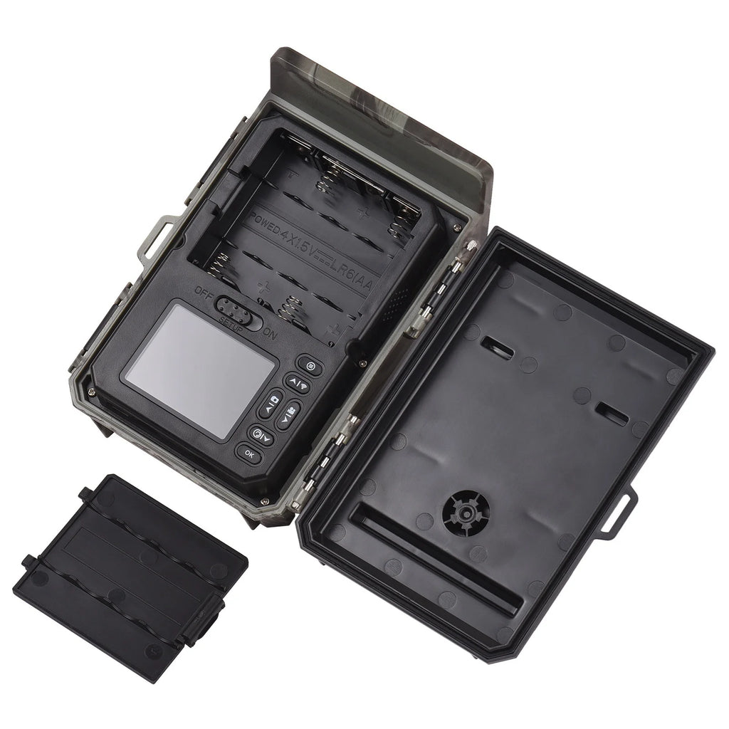 Solar Powered Night Vision Trail Camera 50MP 4K Hunting Cameras 0.3s Trigger Time Trail Camera for Wildlife Monitoring Hunting