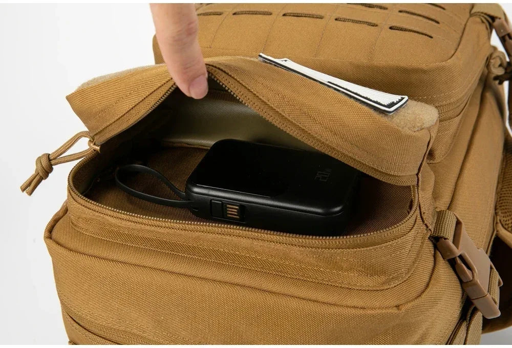 25L GYM Tactical Backpacks for Men Survival Laser Cut Molle Daypack Small Bug Out Bag Hunting Rucksack with Dual Cup Holders