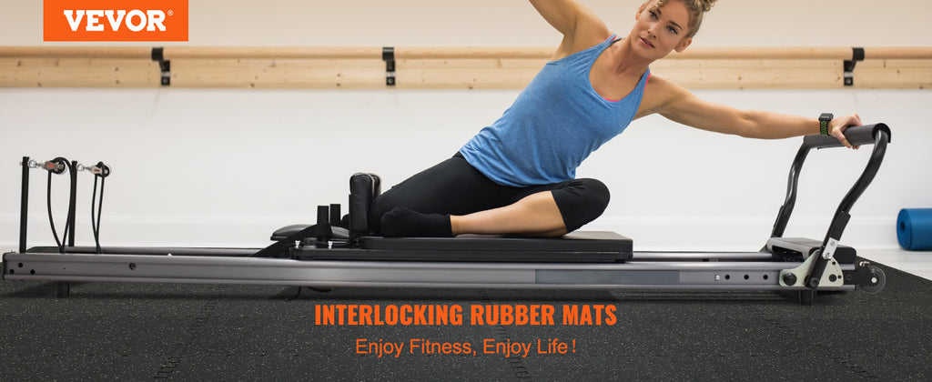 SucceBuy 25/12/6 PCS 1/2 in Thick Gym Floor Mats EVA Foam & Rubber Top Interlocking Workout Floor Mats Waterproof Exercise Mats