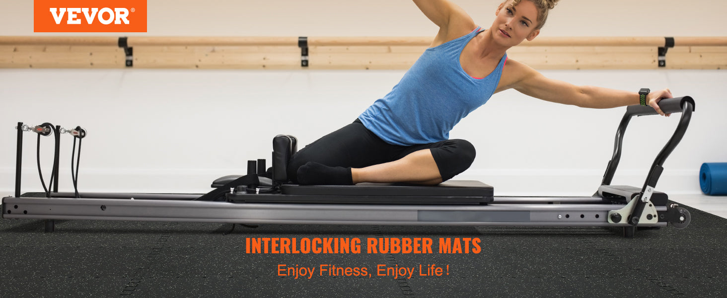 SucceBuy 25/12/6 PCS 1/2 in Thick Gym Floor Mats EVA Foam & Rubber Top Interlocking Workout Floor Mats Waterproof Exercise Mats